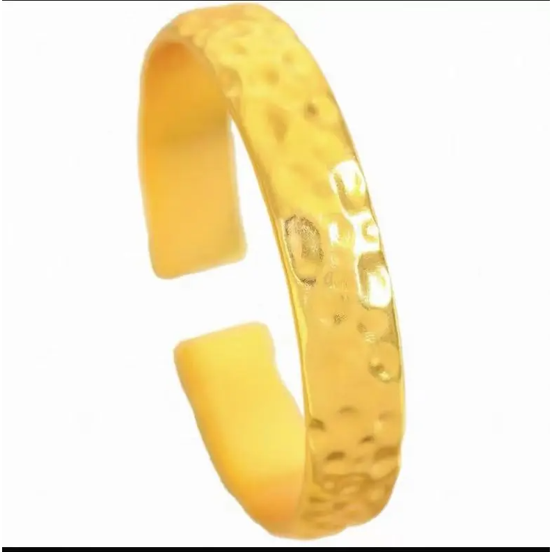 BY163 锤纹宽版开口手镯