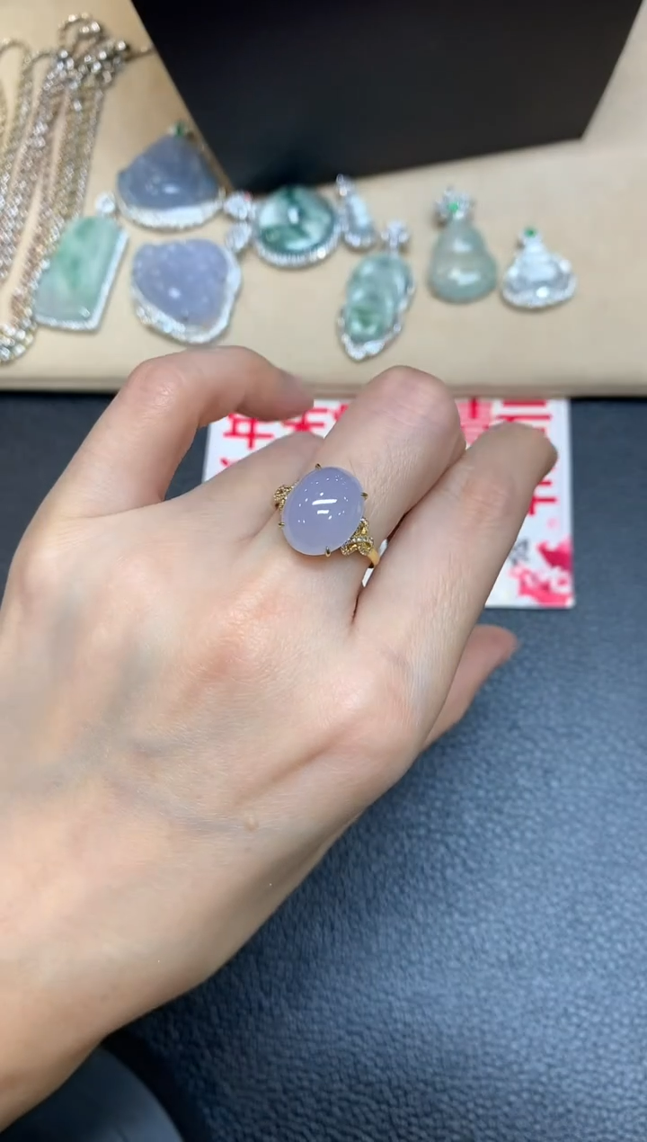 【闪购商品】翡翠戒指18K金镶嵌【无服务费