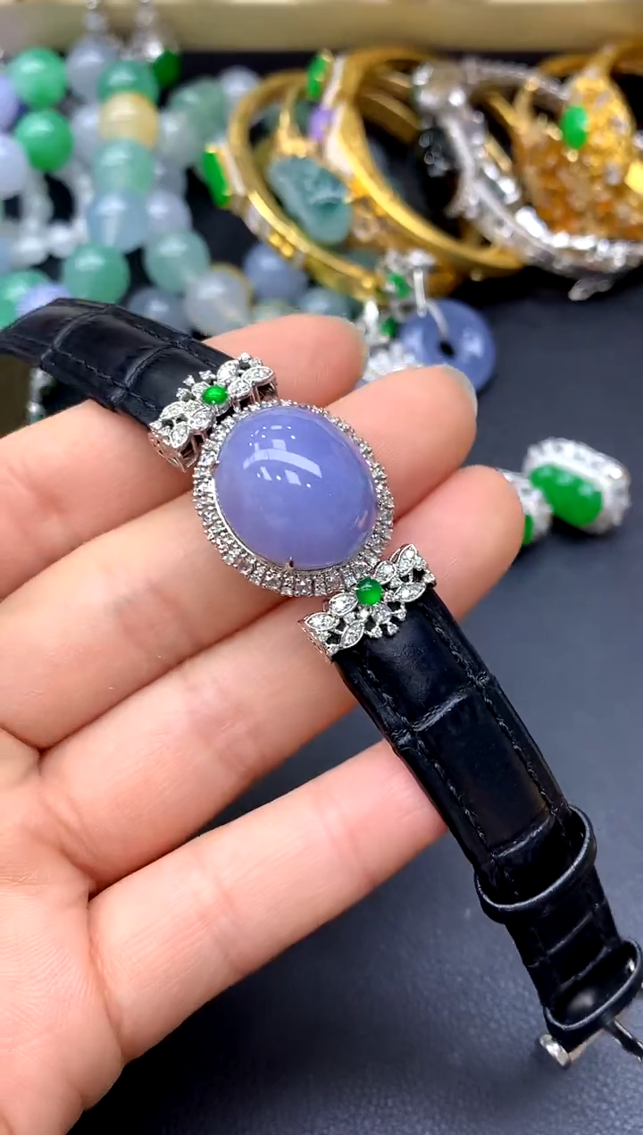 18K金镶嵌手链翡翠485-中国好珍宝