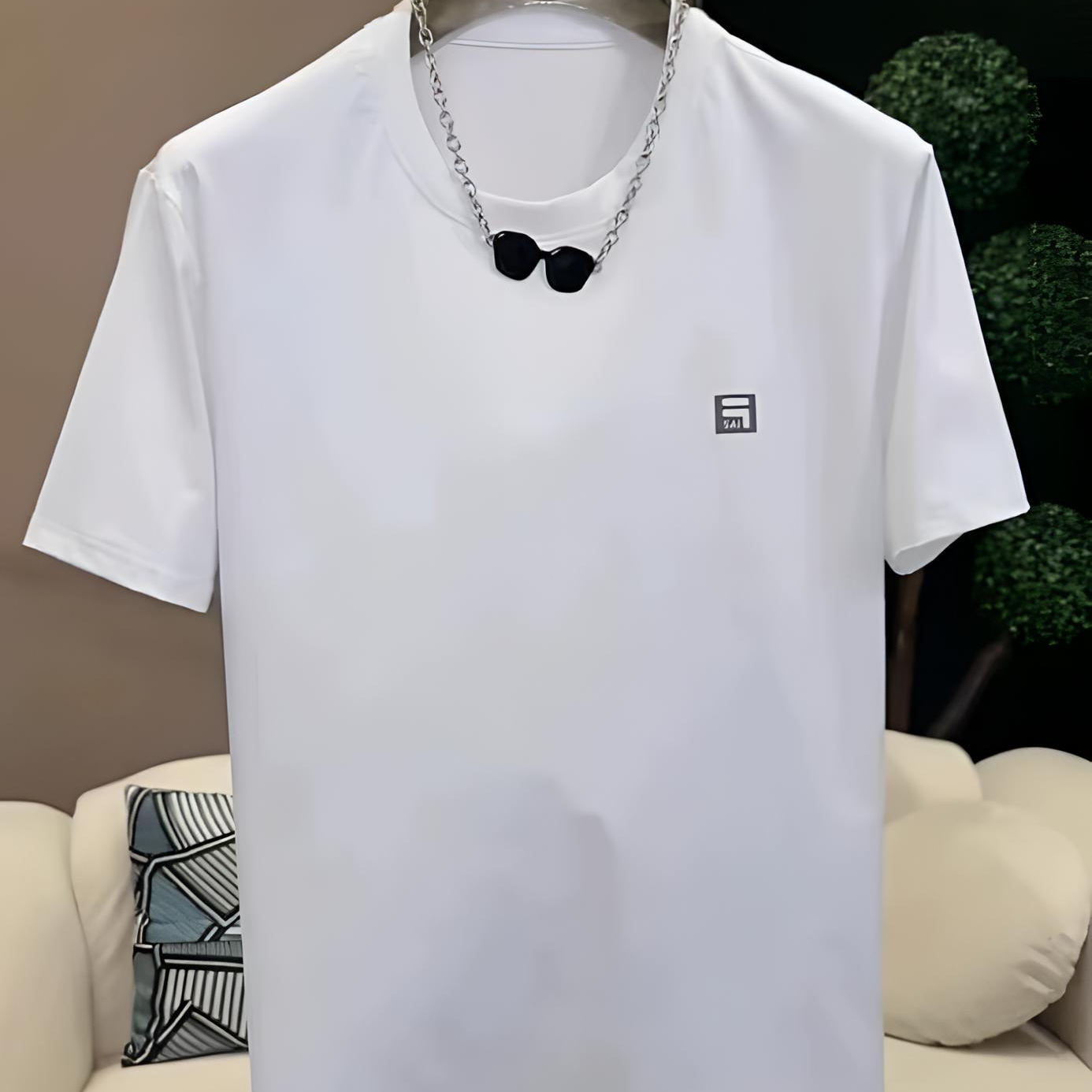 【奥特莱斯撤柜]新款F 加短袖T恤男高档休闲纯棉圆领时尚T