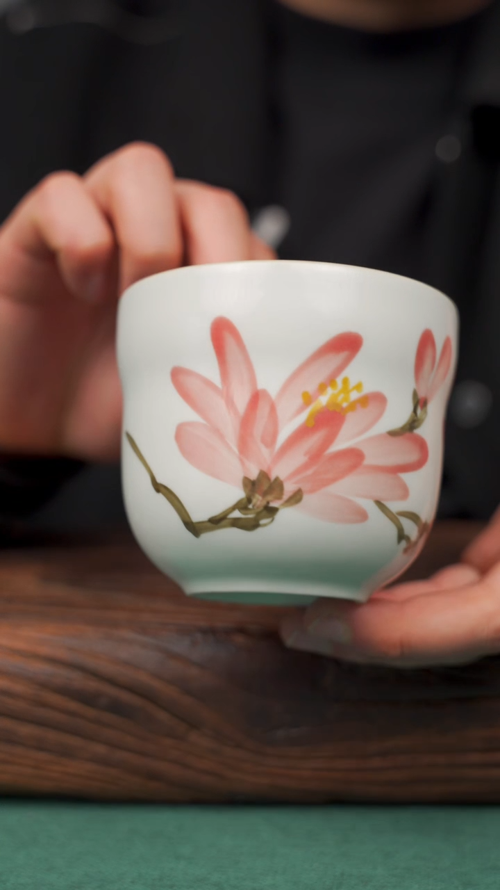 【闪购商品】瓷片91寻一缕瓷香杯釉下手工手绘瓷器