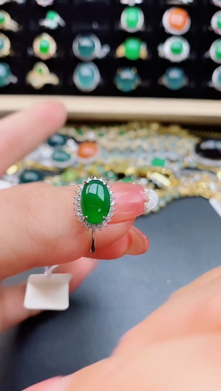 【闪购商品】翡翠戒指银S925镶嵌5080550