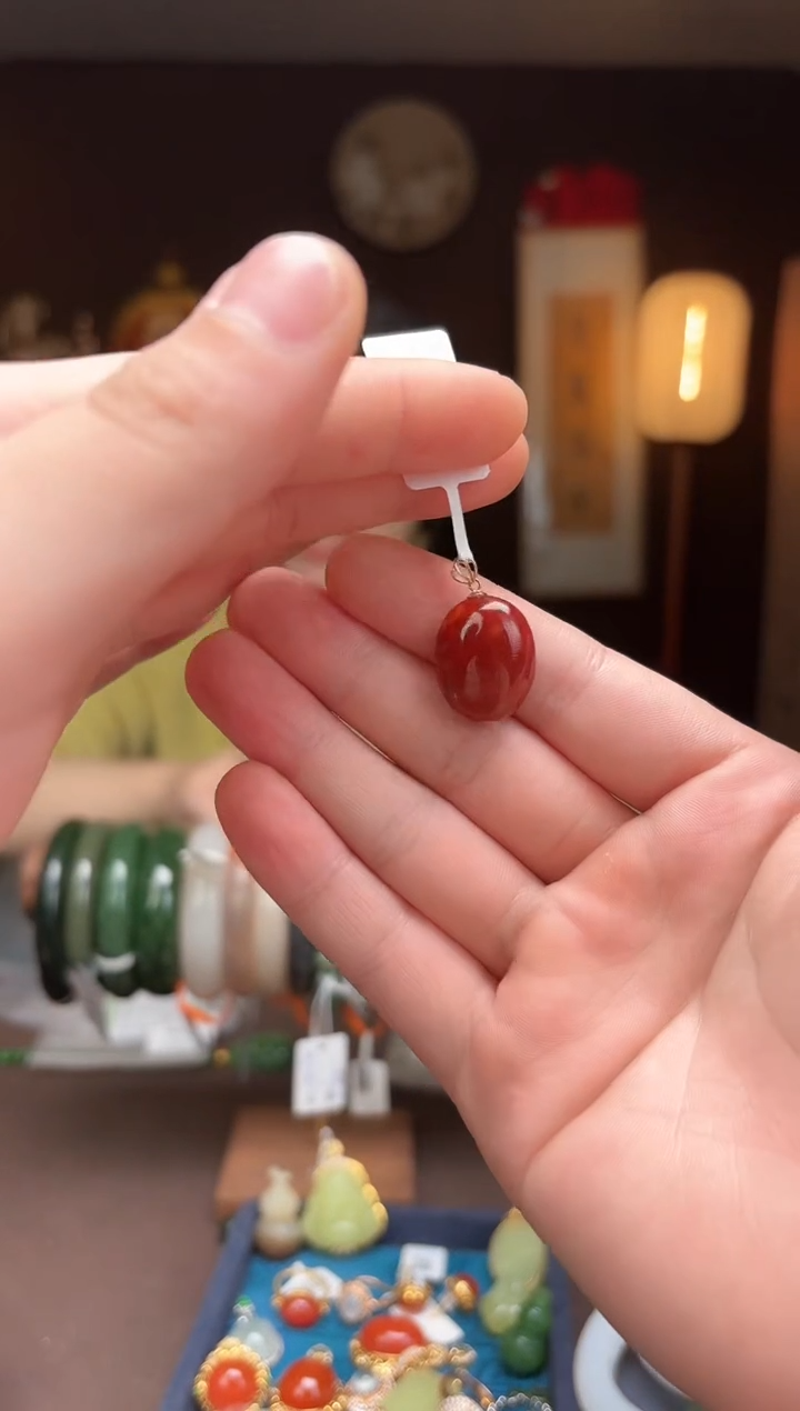 【闪购商品】南红玛瑙AS19南红蛋面18K金镶嵌-