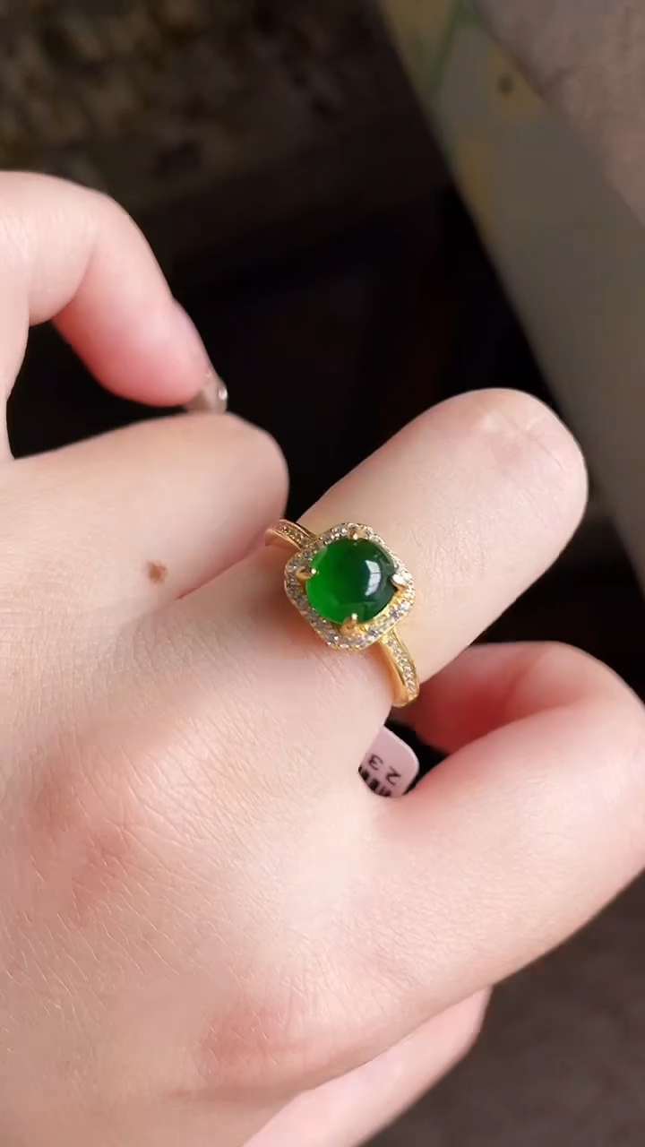 银S925镶嵌戒指翡翠120