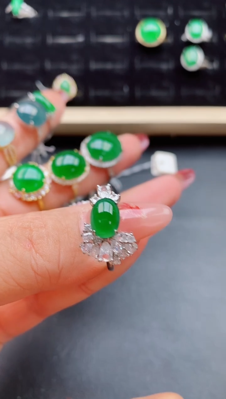 【闪购商品】翡翠戒指银S925镶嵌321321