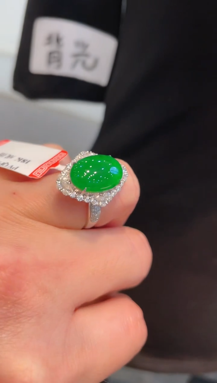 【闪购商品】翡翠颈饰18K金镶嵌B21天然A货翡翠