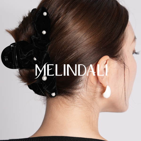 Melinda Li美拉德秋冬绒暖山羊绒皮毛一体抓夹发饰真丝丝绒鲨鱼夹