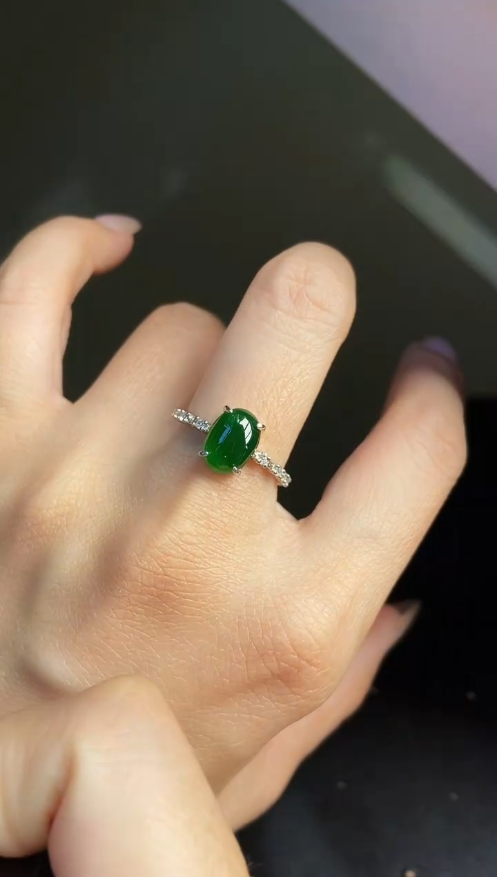 银S925镶嵌戒指翡翠12