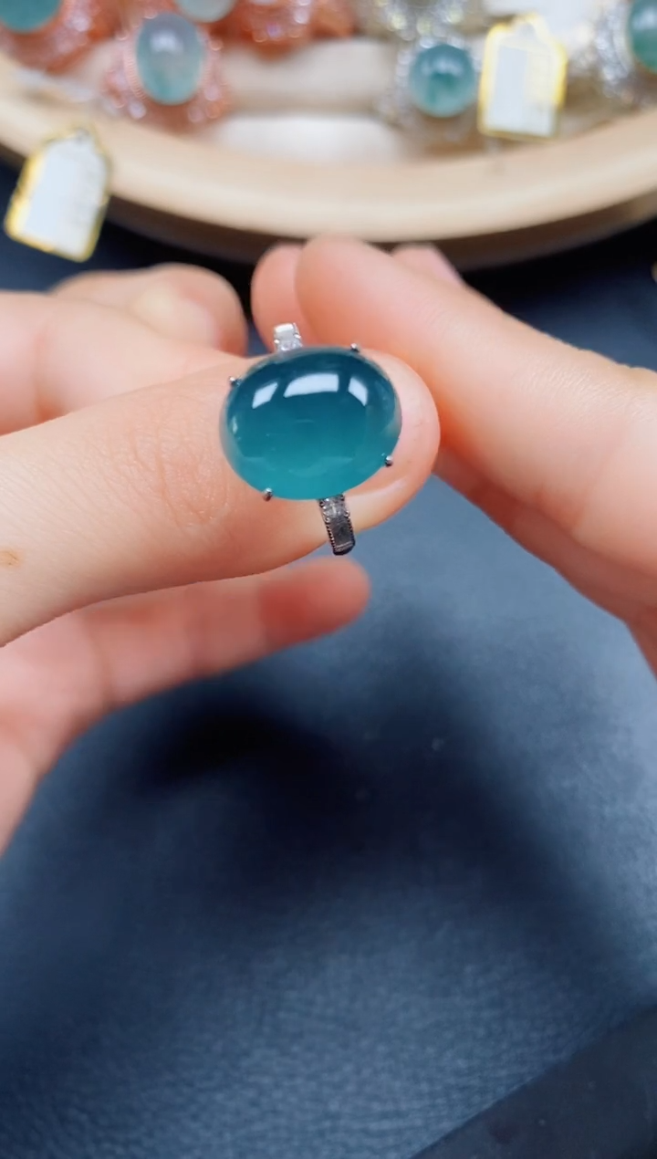 【闪购商品】翡翠戒指银S925镶嵌翡翠