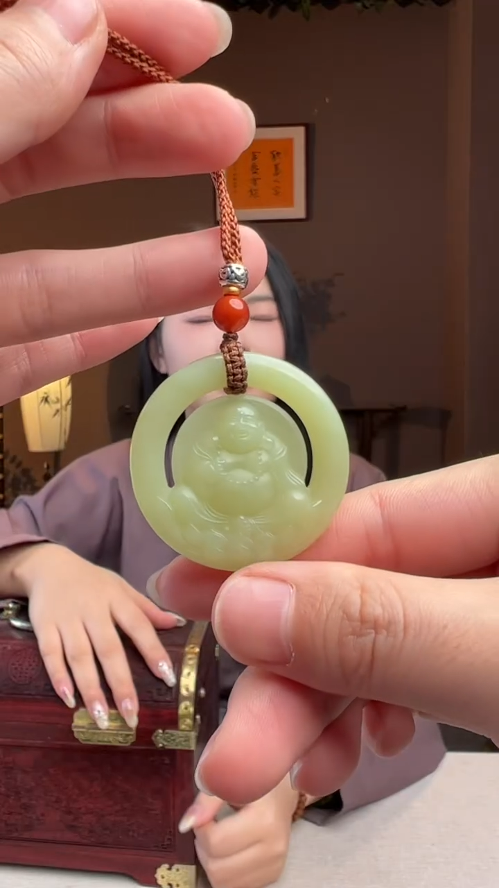 【闪购商品】和田玉颈饰未镶嵌和田玉黄口佛公牌吊坠