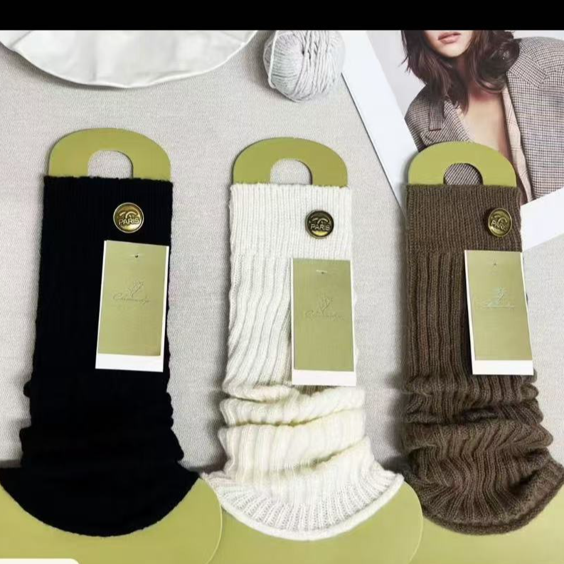 冬季堆堆袜套爆款金属小标堆堆袜套