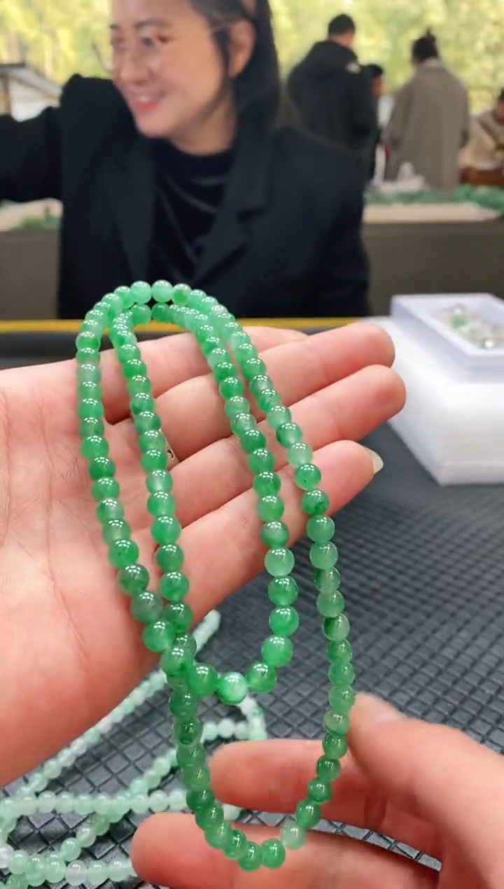 【闪购商品】石英质玉手串未镶嵌1-冰飘花天然非洲翠·-手串·