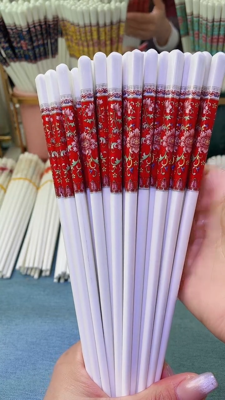 【闪购商品】瓷片【防滑珐琅彩红色10双】