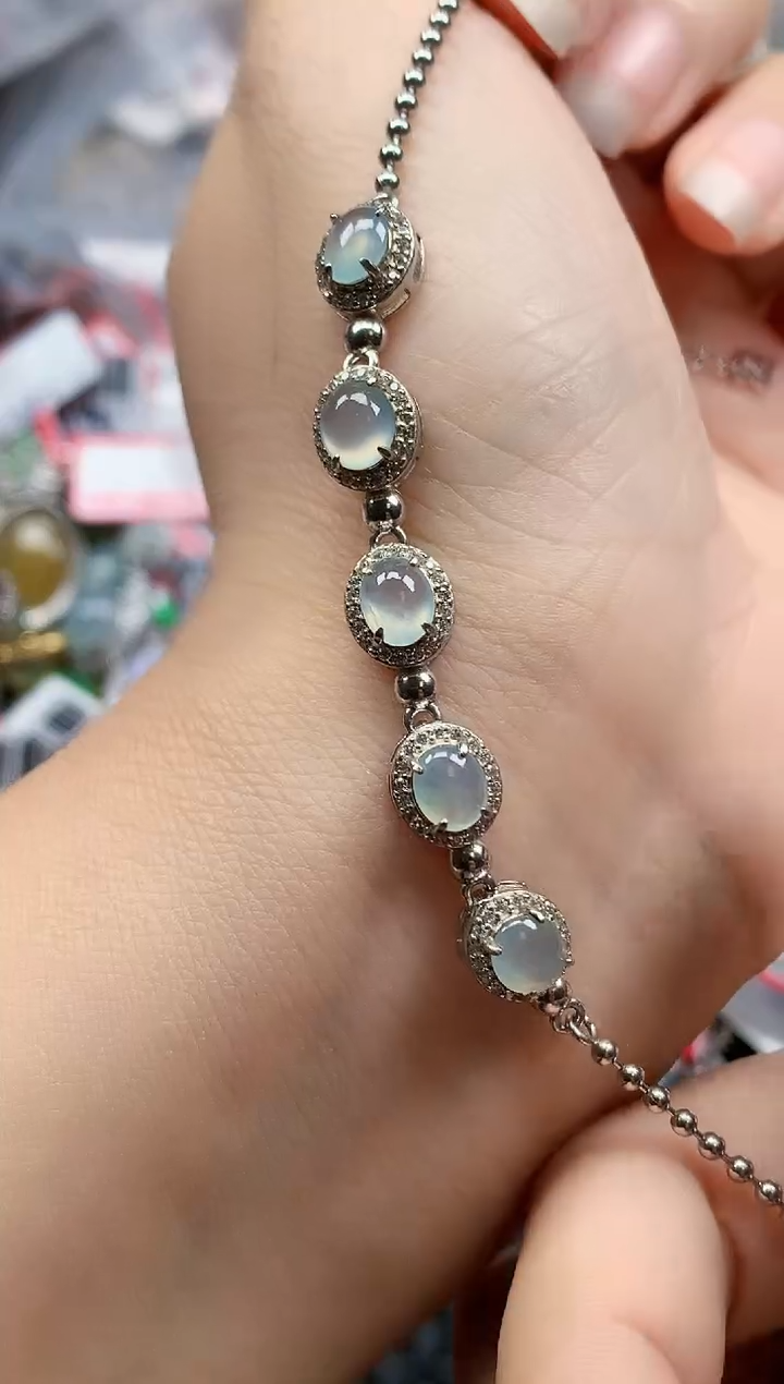 银S925镶嵌戒指翡翠天然A货缅甸翡翠