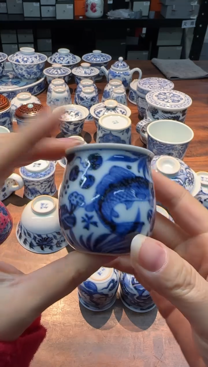 【闪购商品】溪蘭仰元 鱼藻纹钱袋杯