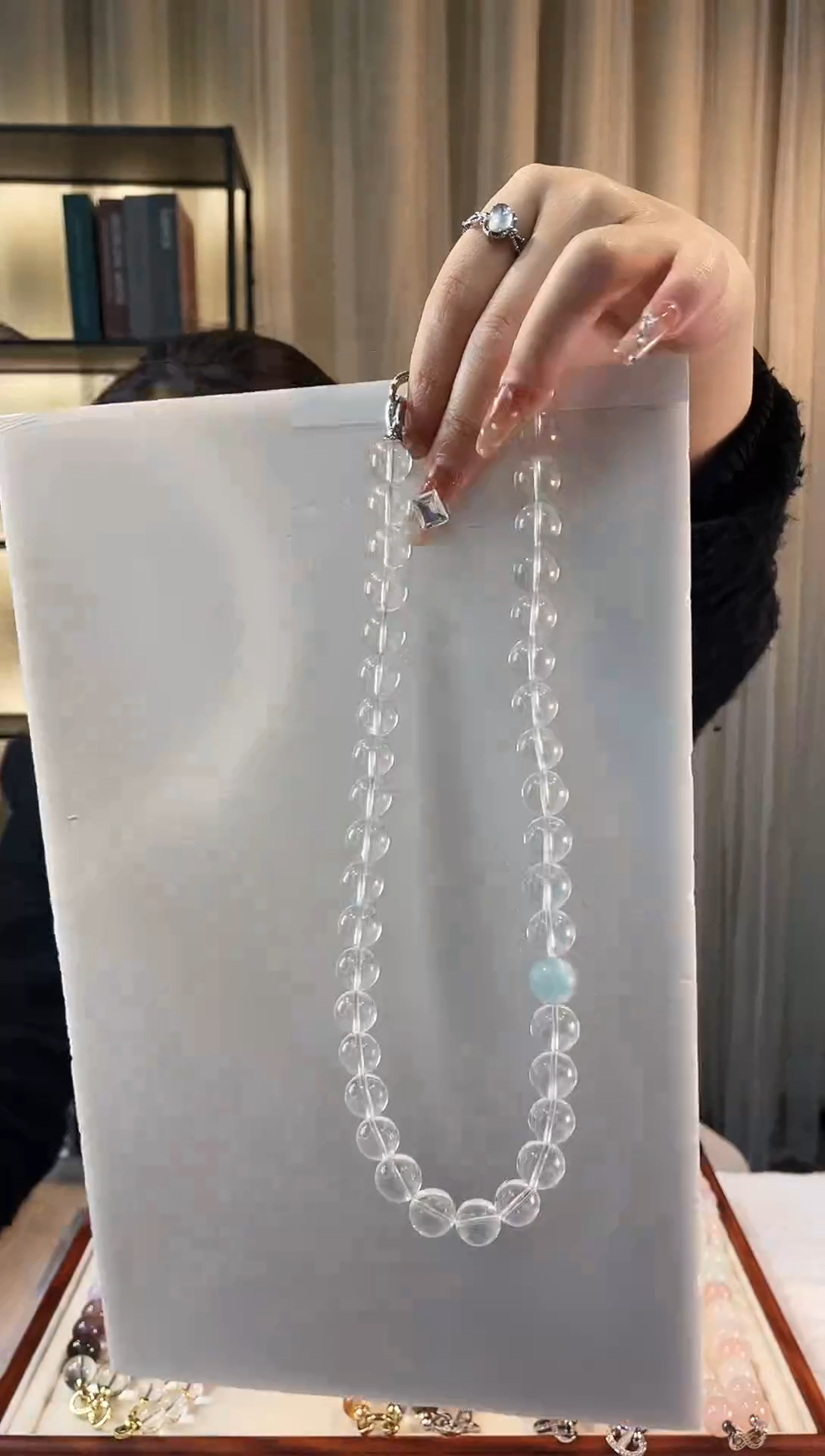 项链未镶嵌水晶海蓝宝净体白水项链任发其一