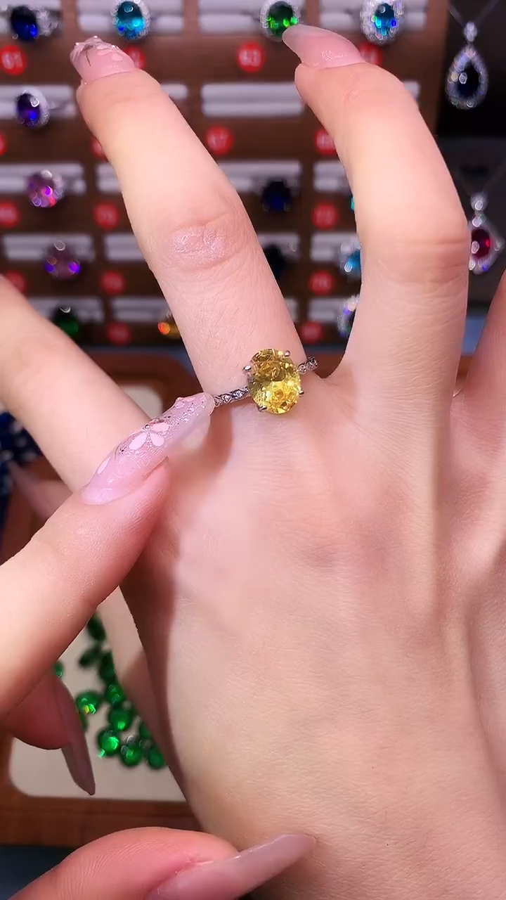 银S925镶嵌戒指碧玺........