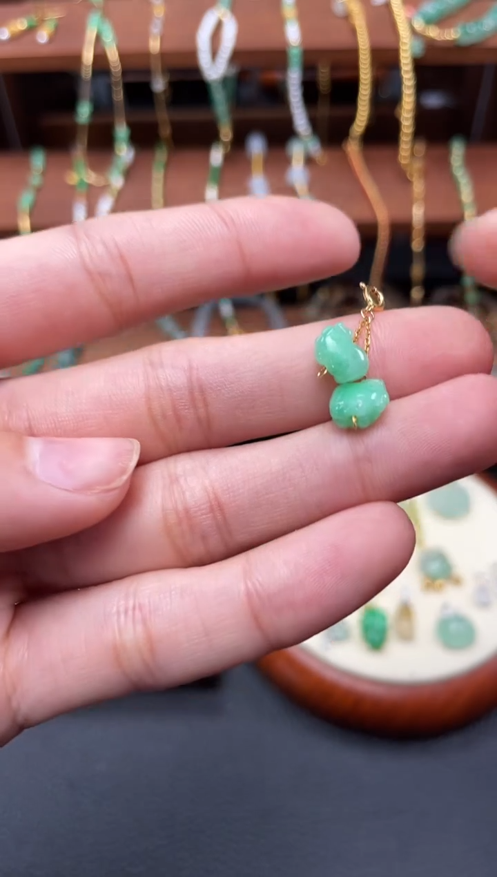 【闪购商品】翡翠吊坠(不含链)18K金镶嵌一个  JK690