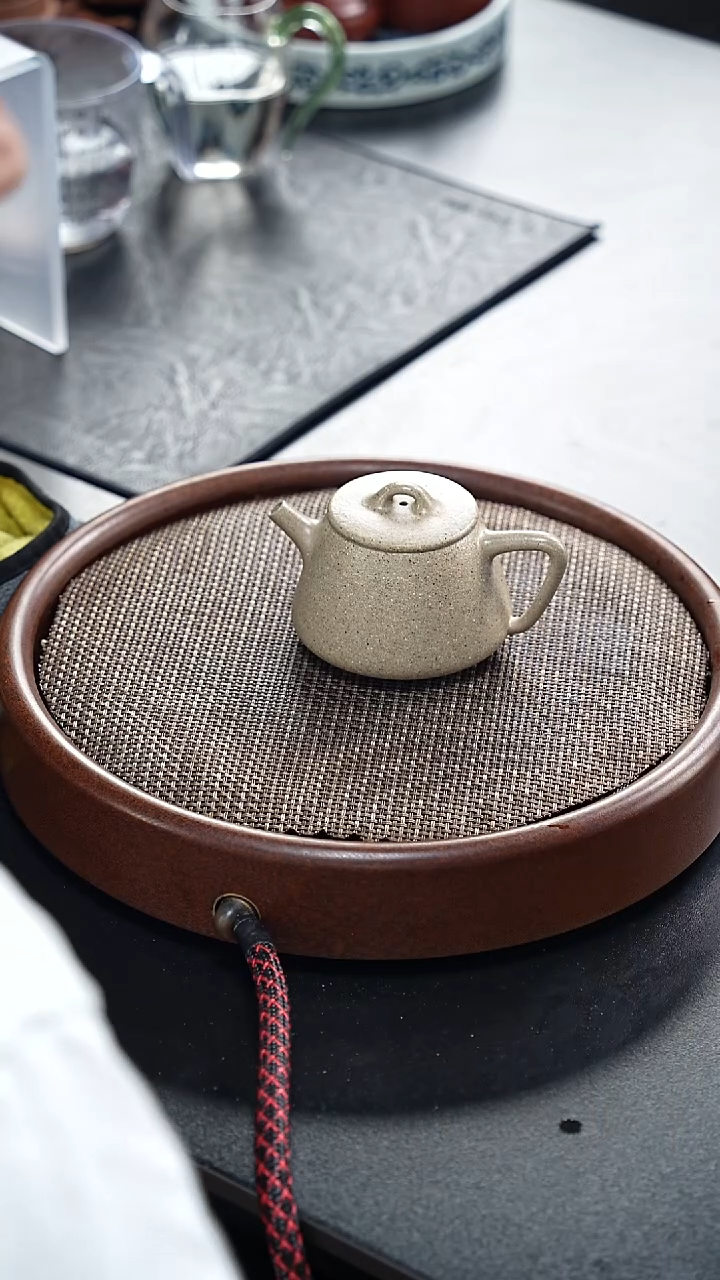 茶壶紫砂中高瓢-黑段-全手工无添加-180cc