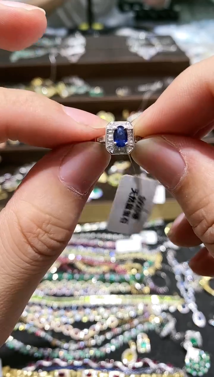 【闪购商品】蓝宝石戒指银S925镶嵌戒指