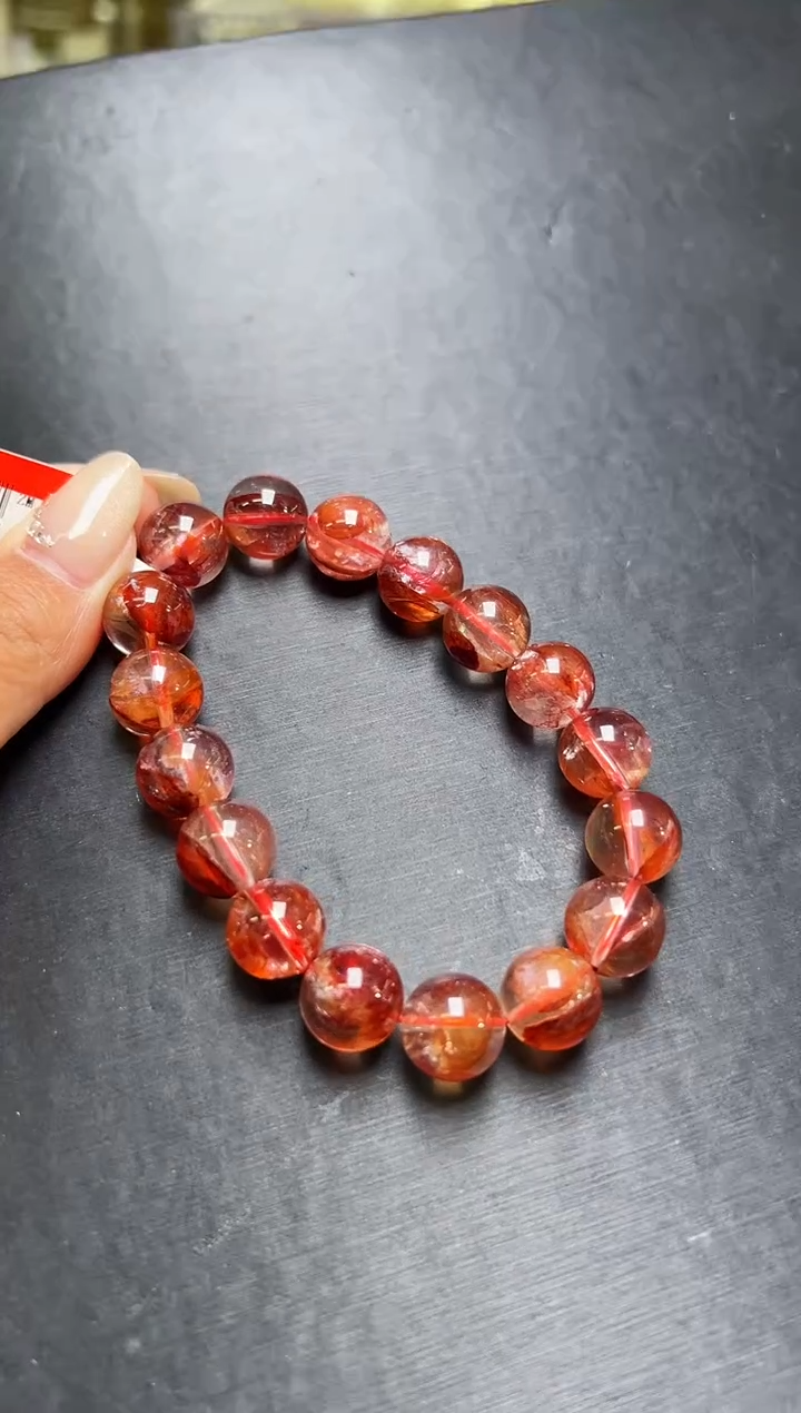 未镶嵌手串水晶红胶花手串12m+ M55313XC 