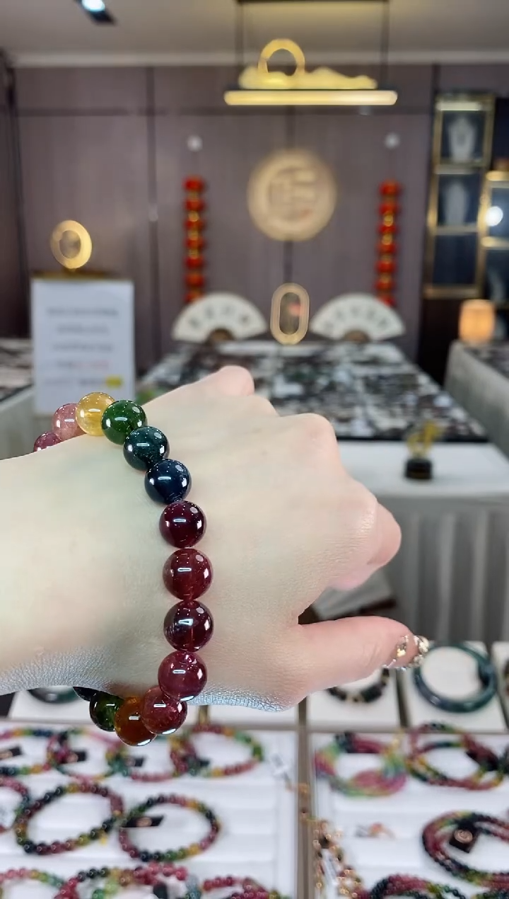 【闪购商品】碧玺单圈手串10mm+未镶嵌一物一证dan