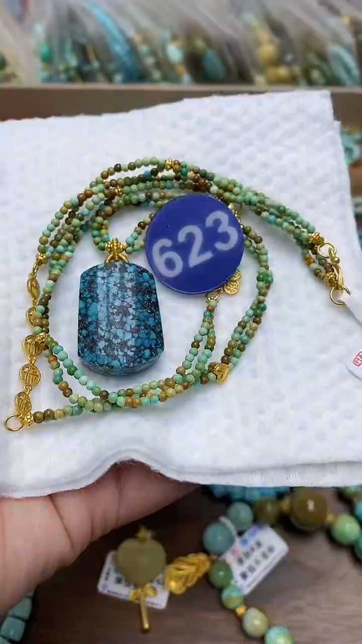 【闪购商品】绿松石项链银S925镶嵌623