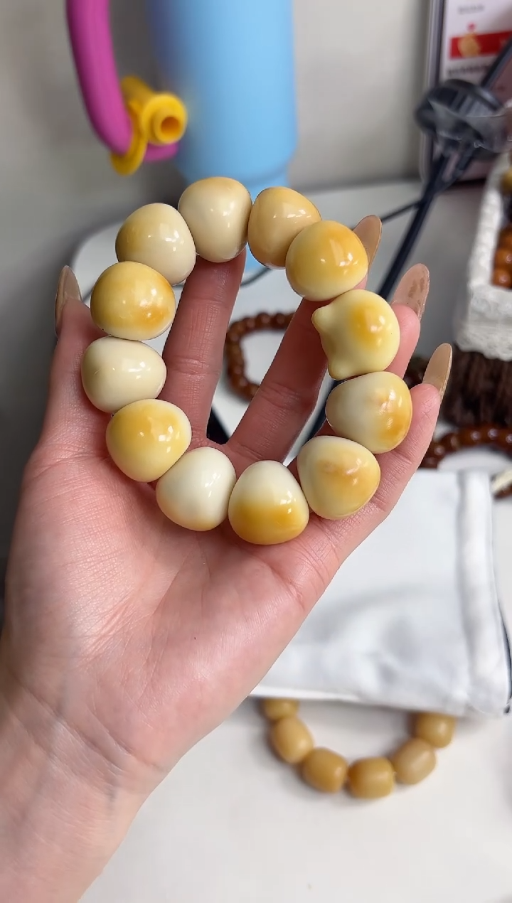 手串菩提根/象牙果象牙果溏心蒜瓣21mm+溏心猫头手串瑕疵不补