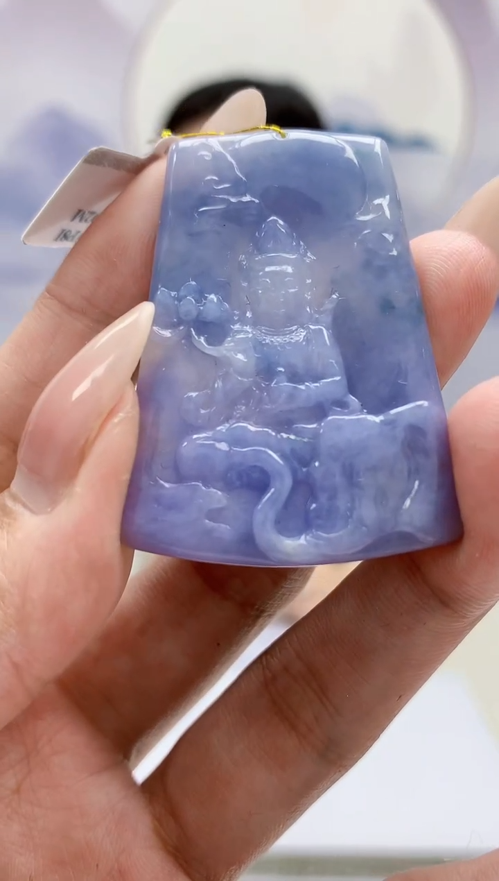 定制翡翠未镶嵌4852MM-毛货挂件203赠珠链