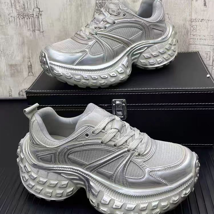 复古做旧ins潮厚底网面透气休闲鞋时尚百搭轮胎底运动鞋6913-16