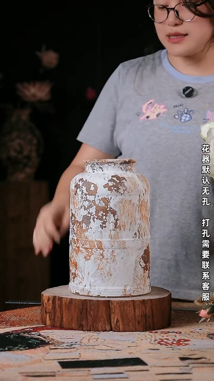 摆件q*c精品陶瓷花器 口 高