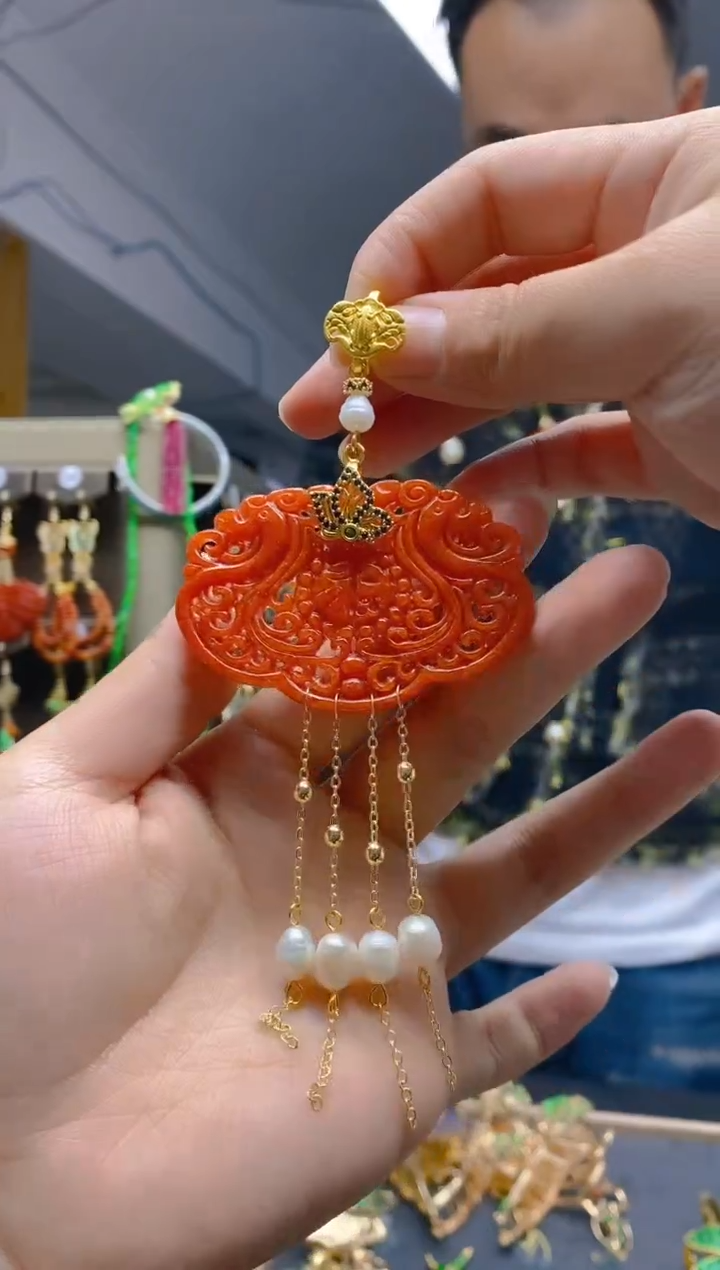 【闪购商品】翡翠耳饰合金0220翡翠压襟