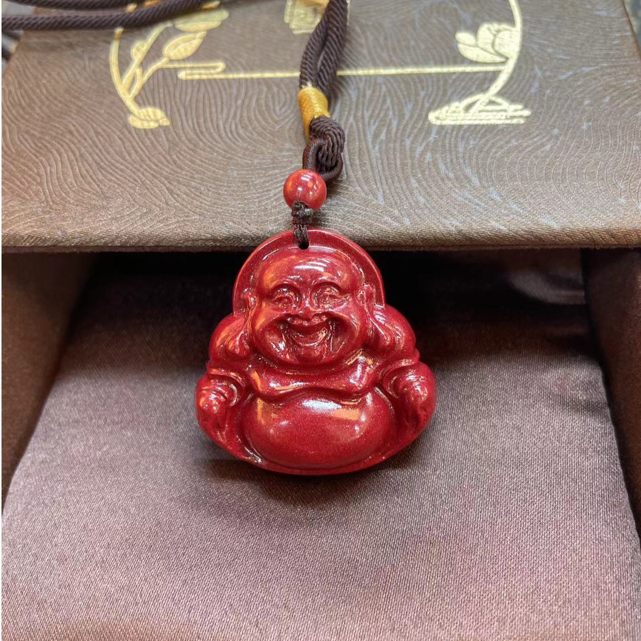 非金属树脂手链 晶体吊坠本命佛红透光生肖挂件本命年项链佛公女
