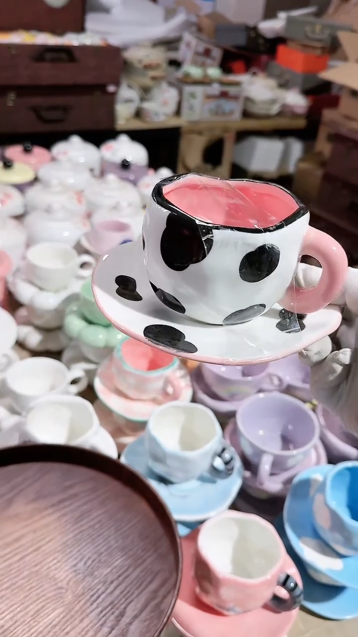 【闪购商品】瓷片咖啡杯碟 微瑕凑满20元包邮
