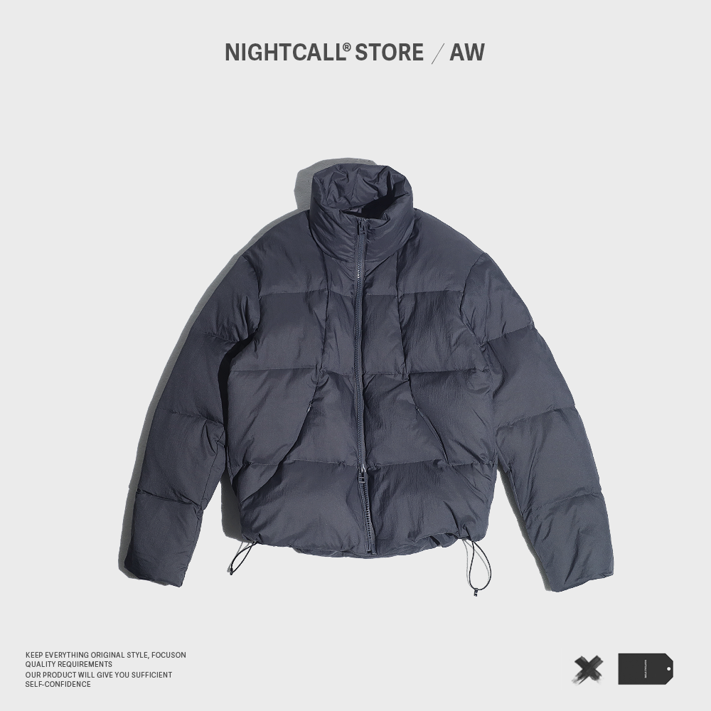 NIGHTCALL / AW 90%白鸭绒 金属丝感防水立领拉链羽绒外套 男女