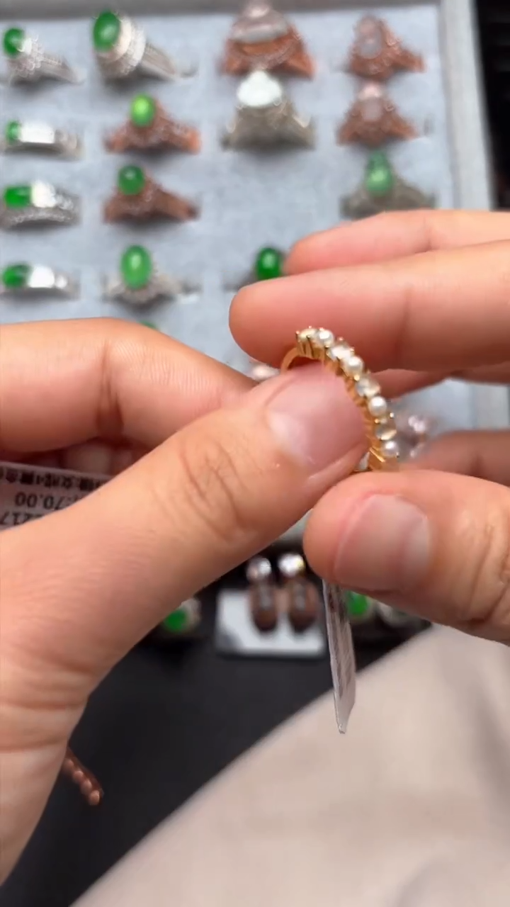 【闪购商品】翡翠戒指银S925镶嵌缅甸A货翡翠S925银镶嵌