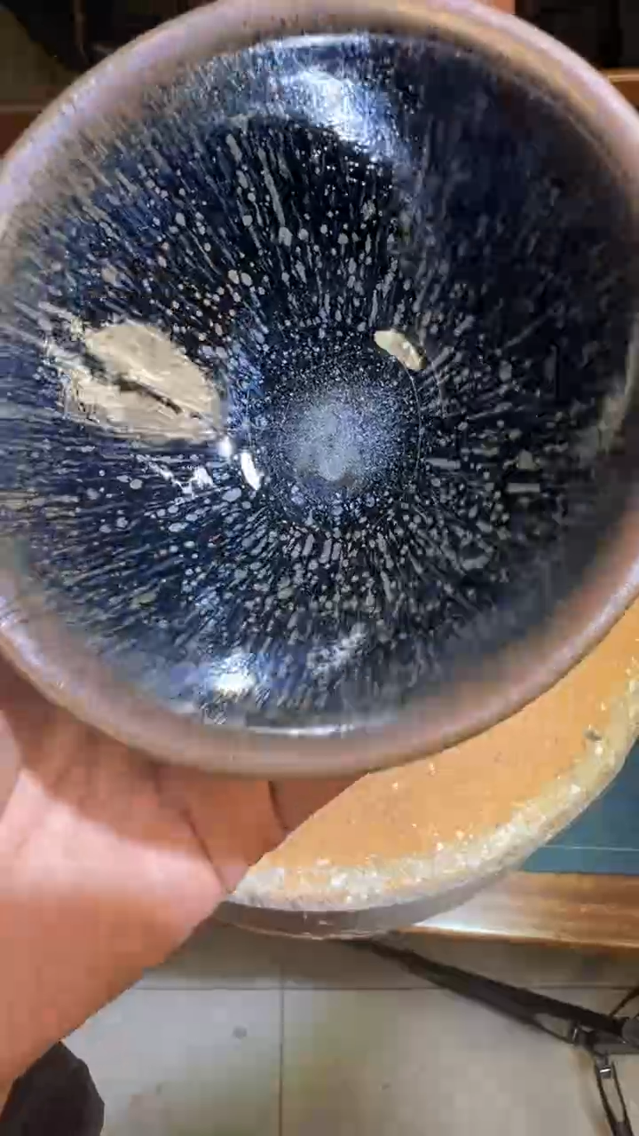 【闪购商品】茶盏田老师柴烧建盏束口金丝挂葫芦