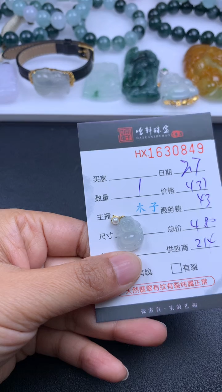 【闪购商品】翡翠挂件未镶嵌哈轩 财财1