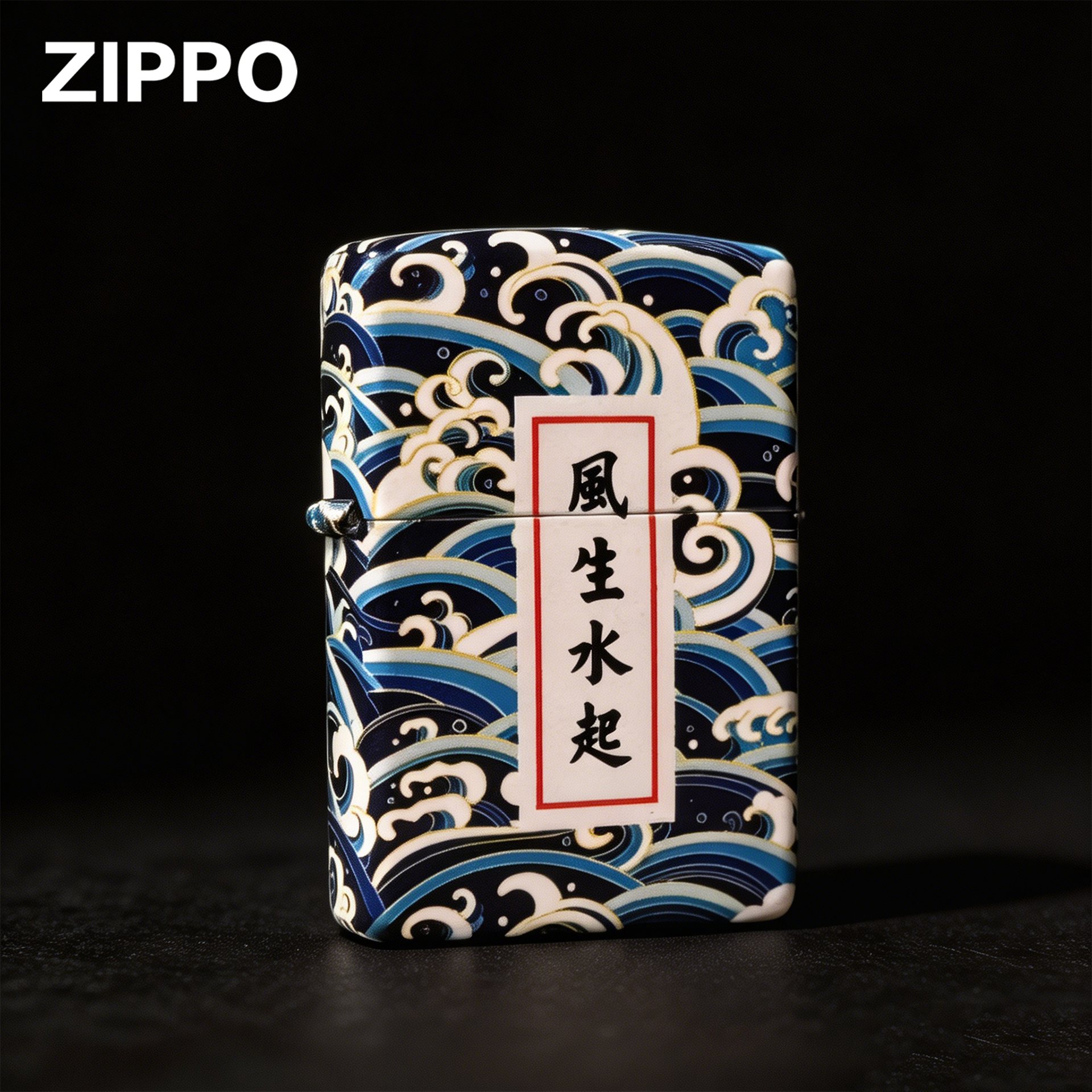 zippo打火机【风生水起】彩印官方正品男生走心实用礼物七夕节