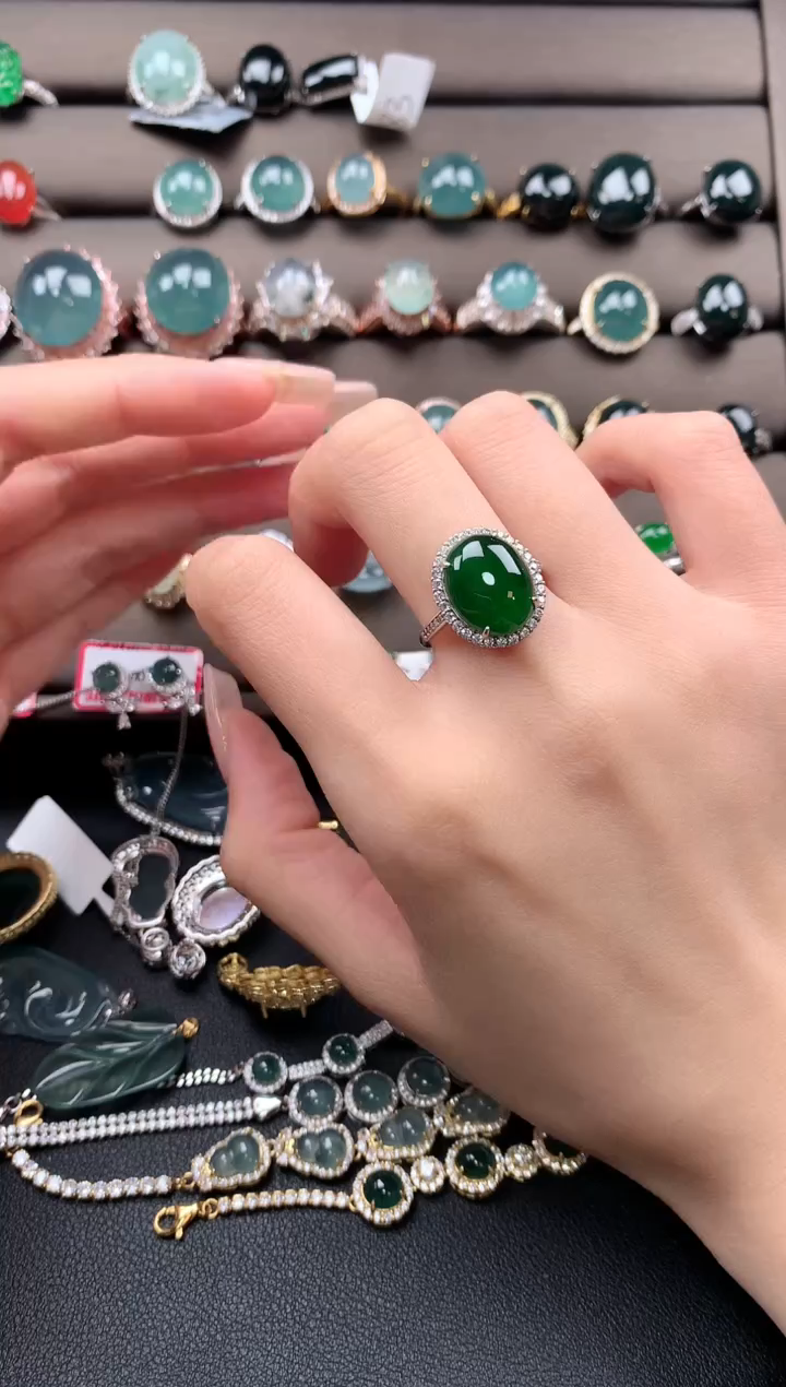 【闪购商品】翡翠戒指银S925镶嵌324432