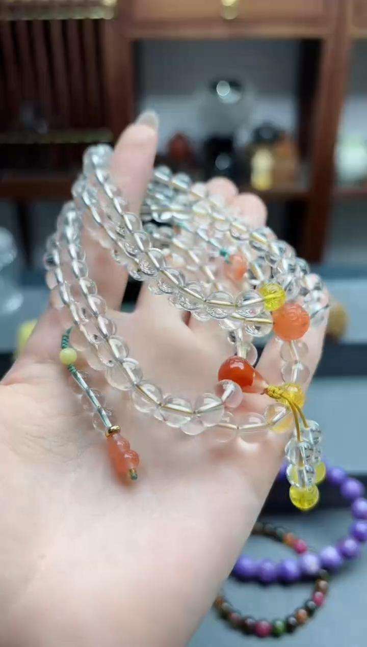 【闪购商品】水晶颈饰未镶嵌白水晶长串*2 DN