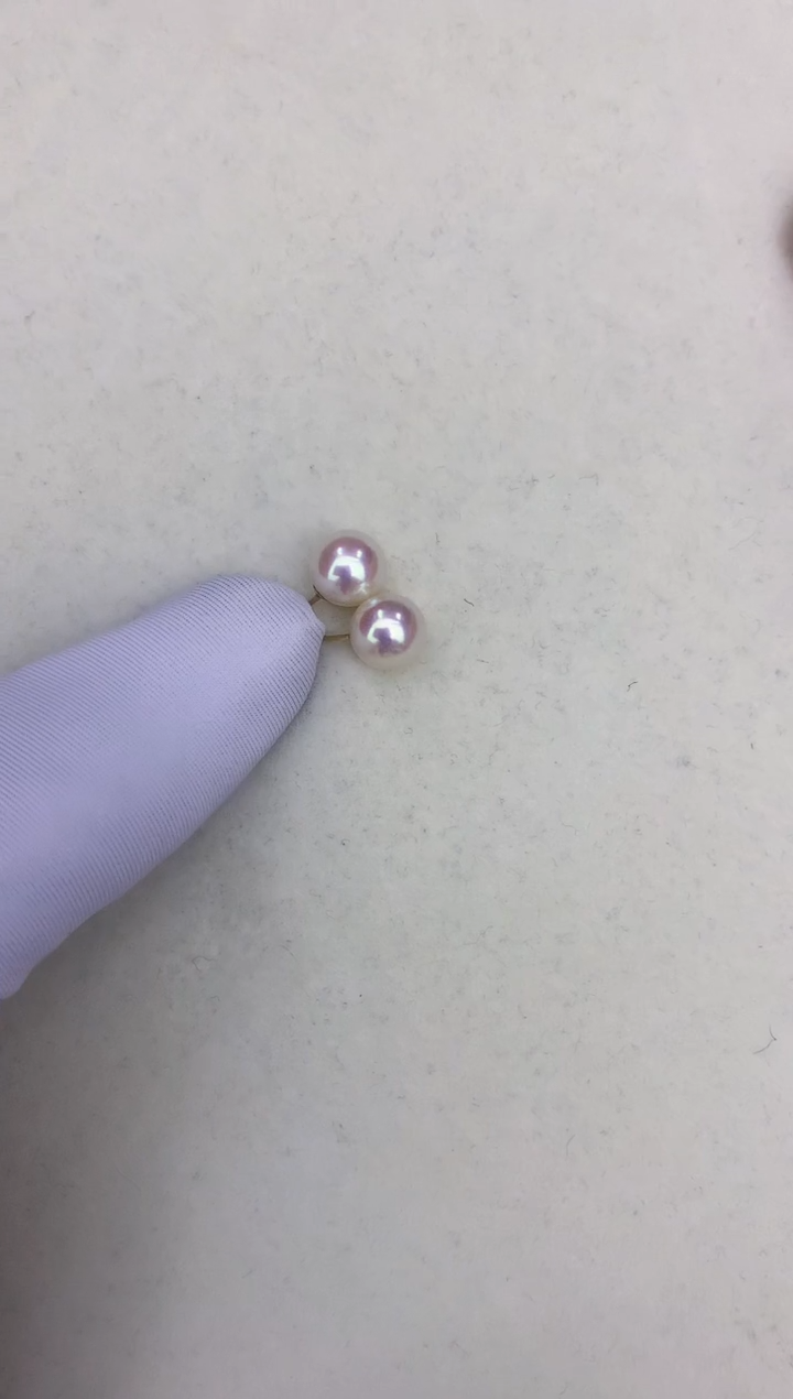 18K金镶嵌DA海水珍珠 GD015 8-8.5 素钉