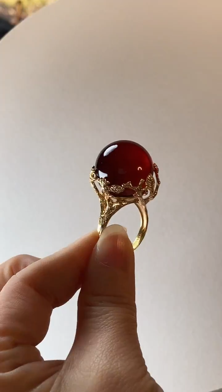 【闪购商品】琥珀颈饰银S925镶嵌戒指 00000