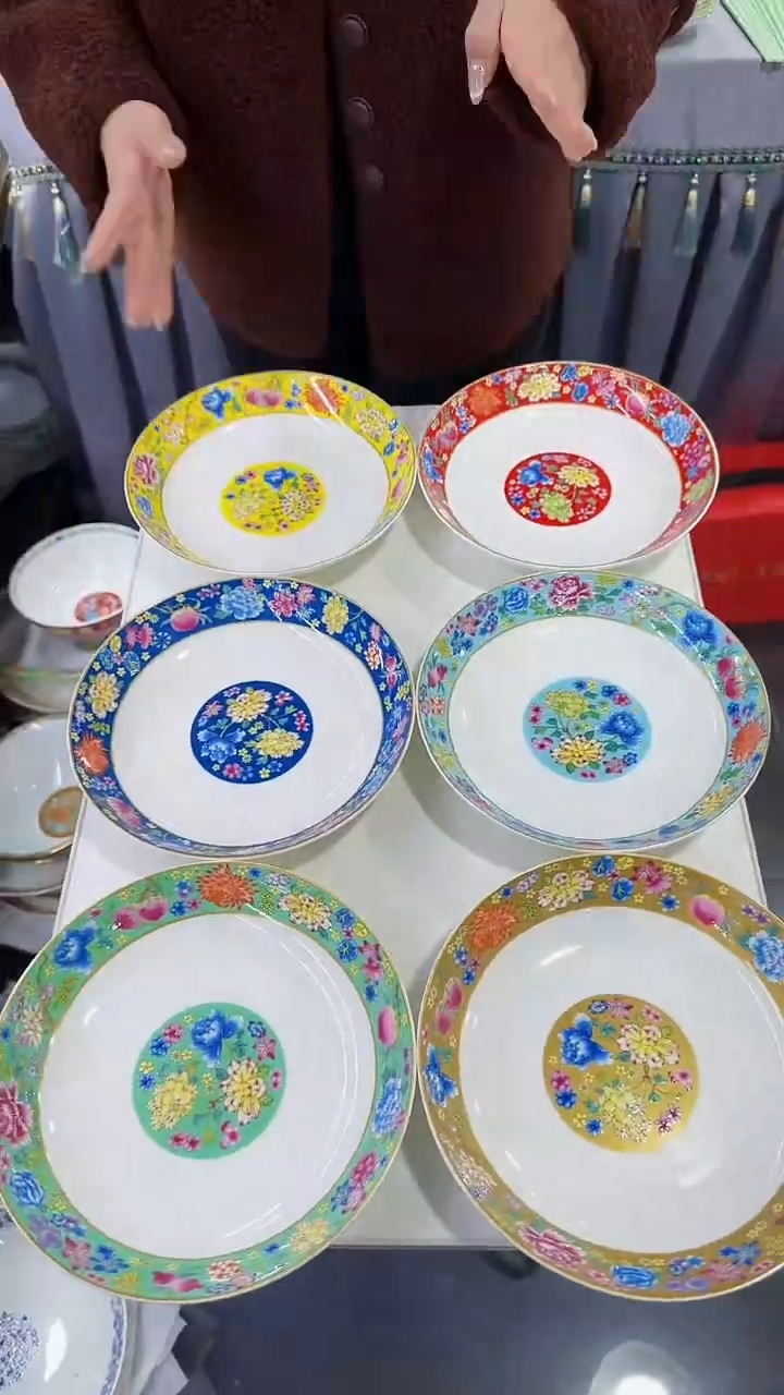 【闪购商品】瓷片8英寸深盘6个景德镇陶瓷