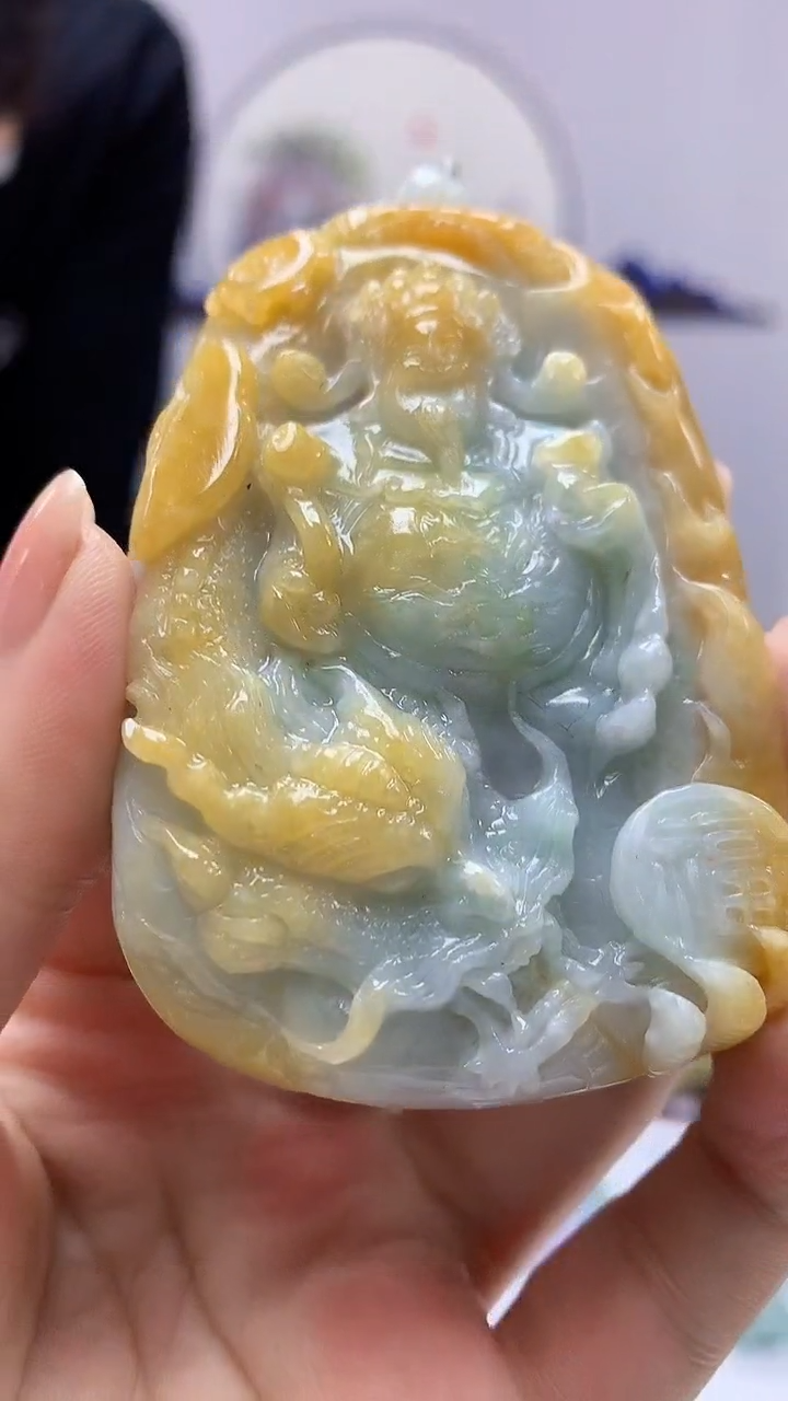 【闪购商品】定制翡翠未镶嵌5145ms-毛货140财神赠珠链