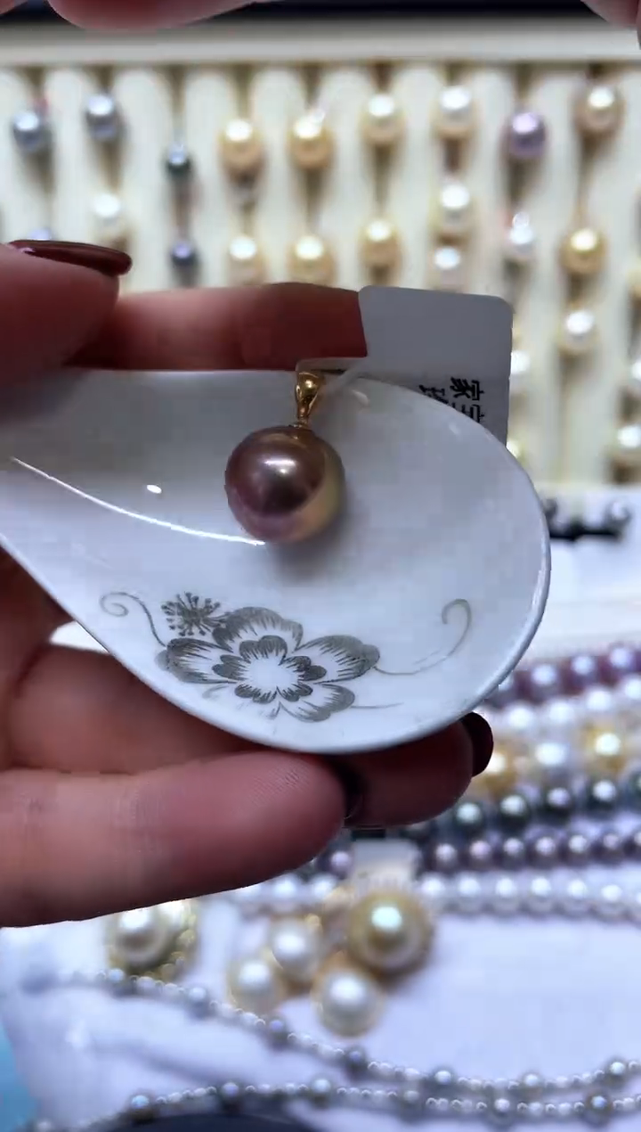 【闪购商品】淡水珍珠颈饰18K金镶嵌吊坠