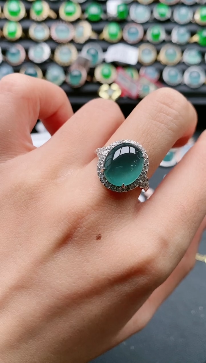 【闪购商品】翡翠戒指银S925镶嵌11111