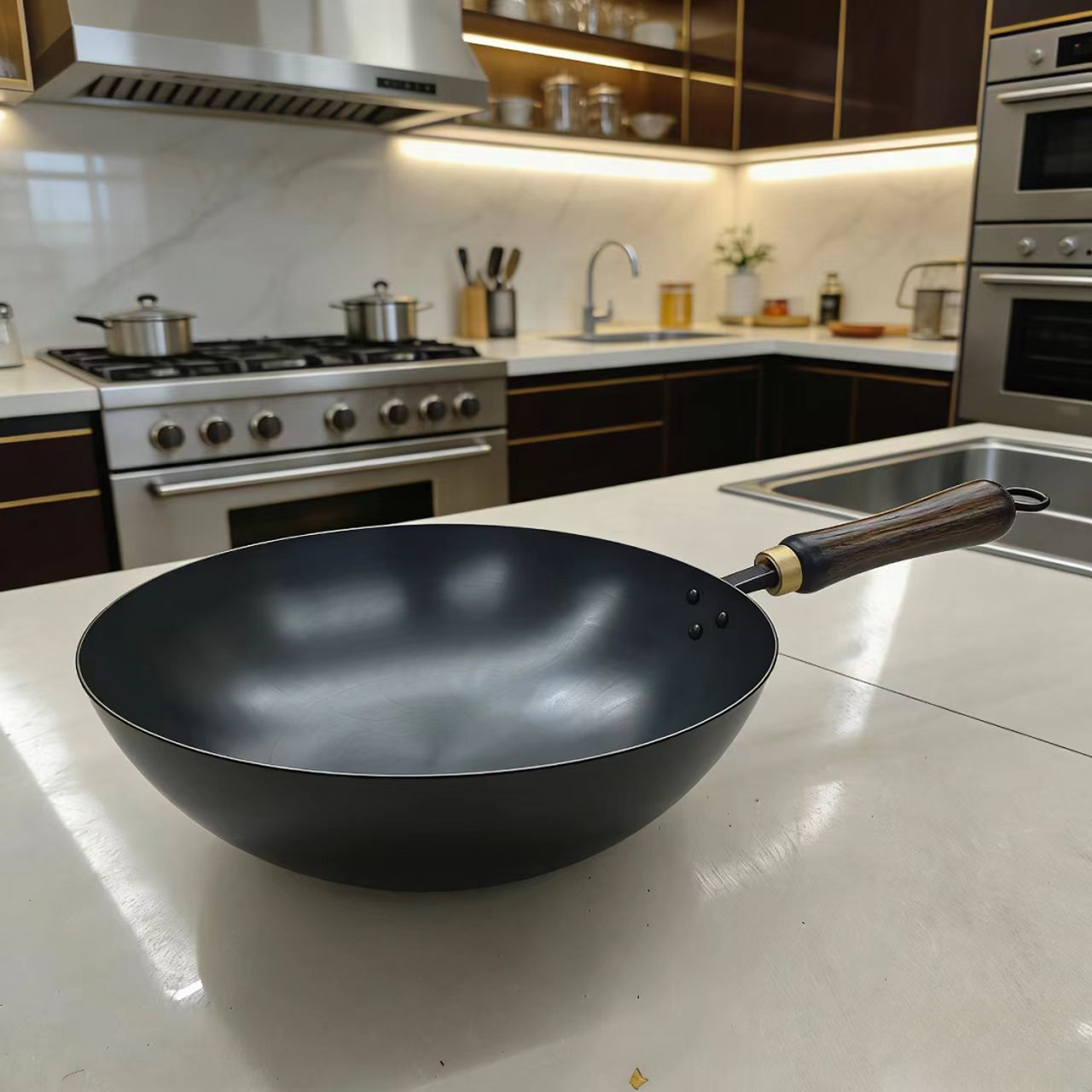 新款铁锅健康家用锻打无涂层炒锅圆底炒锅炒菜锅