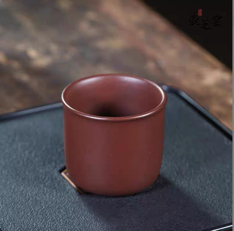 直筒主人杯 紫朱泥 程雪平 主人杯