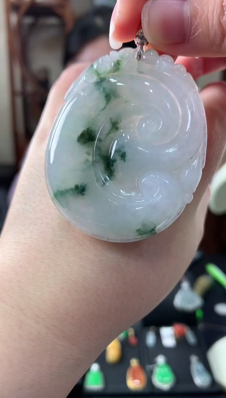 【闪购商品】翡翠吊坠(不含链)18K金镶嵌挂件